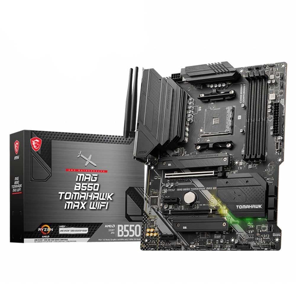 MSI MAG B550 TOMAHAWK MAX WIFI Motherboard, ATX, AM4 - AMD Ryzen 5000 Ready - DDR4 Boost 5100+MHz/OC, PCIe 4.0 & 3.0 x16 Slots, M.2 Gen4 & Gen3 Slots, 2.5G LAN, Wi-Fi 6E, Bluetooth 5.2 — view 5
