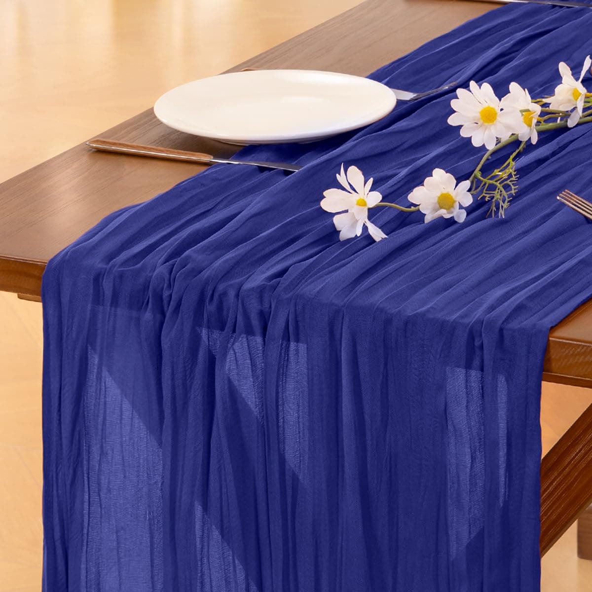 Socomi Beige Cheesecloth Table Runner Easter Spring Boho Rustic Gauze 120 inch 10FT Cheese Cloth Runner for Wedding Party Baby Shower Birthday Home Decor Holiday Decorations — view 12