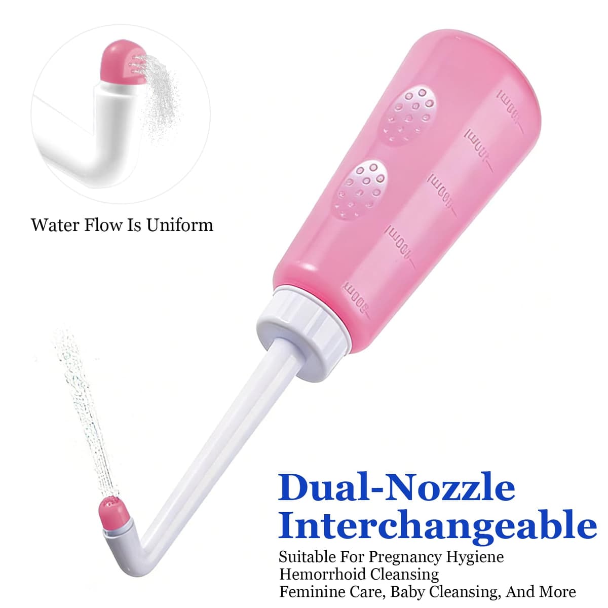 500ml Botella Perineal Postparto, Bidet Portatil para Mujeres，Botella Lavado Perineal Postparto para Maternidad, Ideal para Higiene Intima, Ducha Vaginal, Limpieza Anal, Cuidado Postnatal, Rosa — view 5