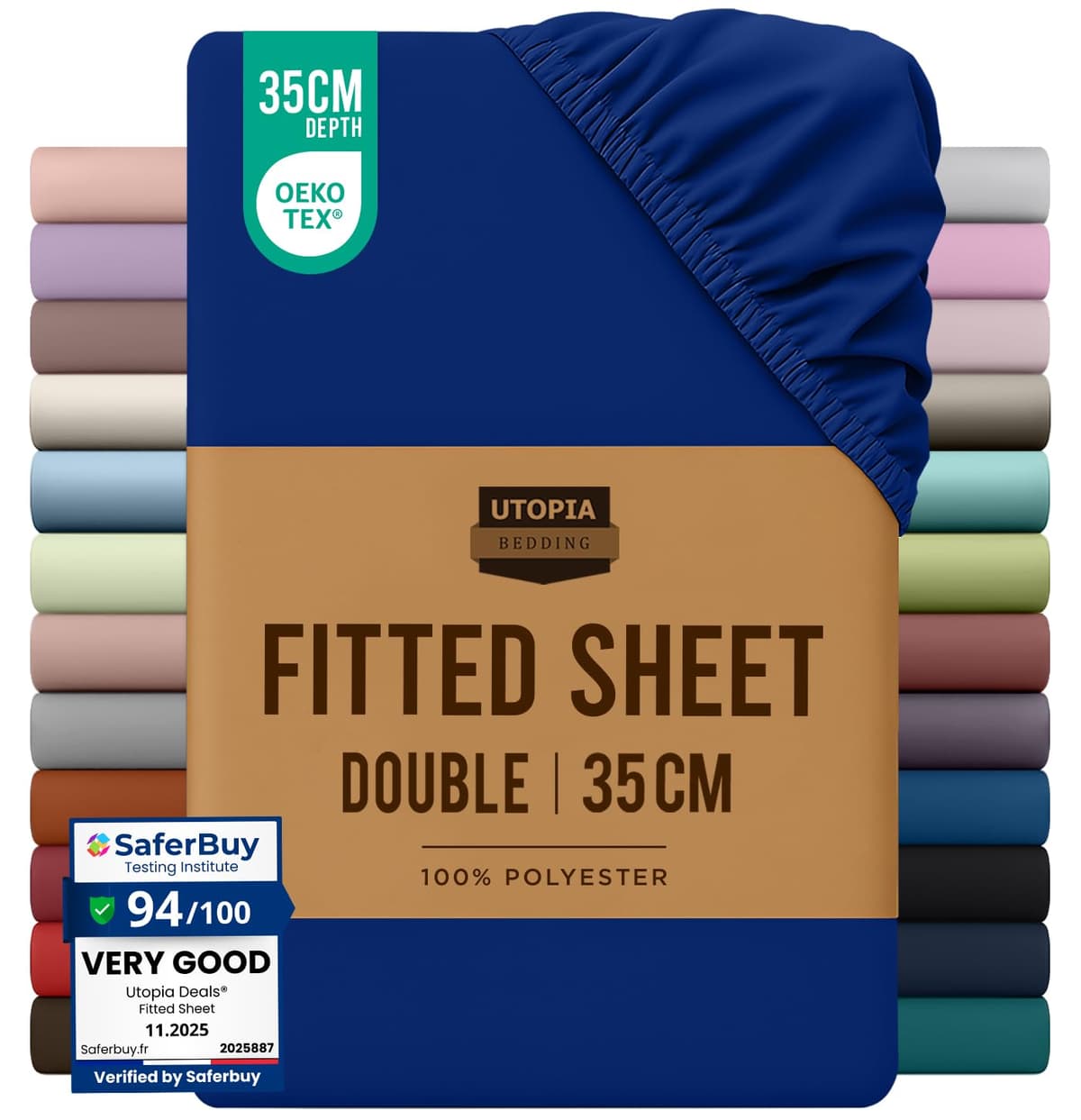 Utopia Bedding Fitted Sheet King, Grey - Deep Pocket 14 inch (35 cm) - Easy Care - OEKO-TEX Certified - Soft Brushed Microfibre Fabric - Shrinkage and Fade Resistant - Bottom Sheet — view 94