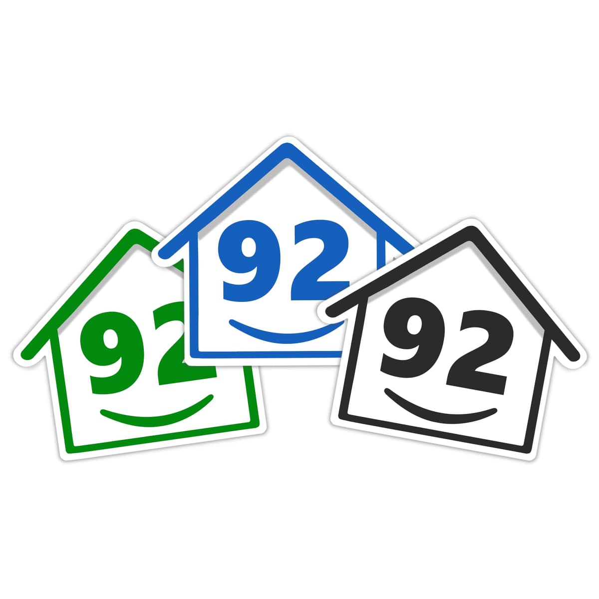 3 x Bin Numbers for Wheelie Bins, 1-99, 15cm ‘Happy House’ Colour Design Dustbin Stickers, Easy Application Stick On Number Stickers - Weatherproof Self Adhesive Vinyl – Blue, Black and Green (1) — view 13