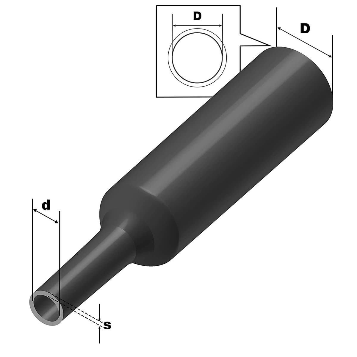 ISOLATECH Tubo Termorretráctil Ø2mm x 1m - Negro, Sin Adhesivo - Relación de Retracción 2:1 - Poliolefina - Resistente a UV y Sin Marcado - Por Metros para Aislar Cables y Conexiones Soldadas — view 2
