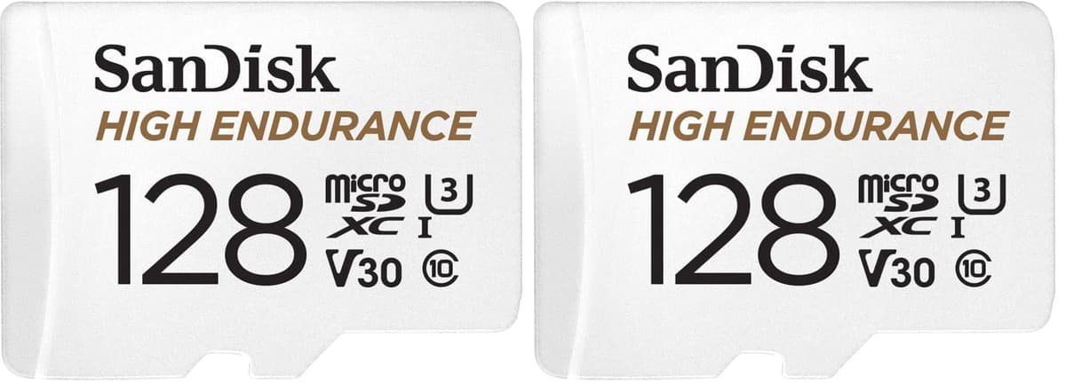 SanDisk HIGH ENDURANCE Video Monitoring for Dashcams & Home Monitoring 64 GB microSDXC Memory Card + SD Adaptor, Up to 100 MB/s read and 40 MB/s Write, Class 10, U3, V30, White — view 4