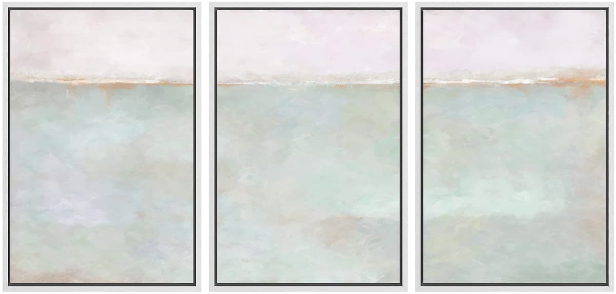 SIGNWIN Framed Canvas Print Wall Art Set Coastal Serenity Abstract Seaside Illustrations Modern Art Decorative Rustic Calm/Zen for Living Room, Bedroom, Office - 24"x36"x3 Natural — view 121