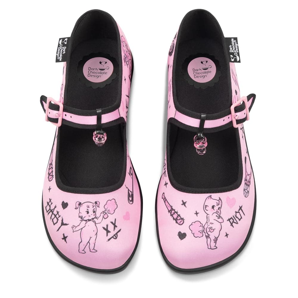 Hot Chocolate Design Chocolaticas Funky Canvas Women's Mary Jane Flat Shoes — view 18