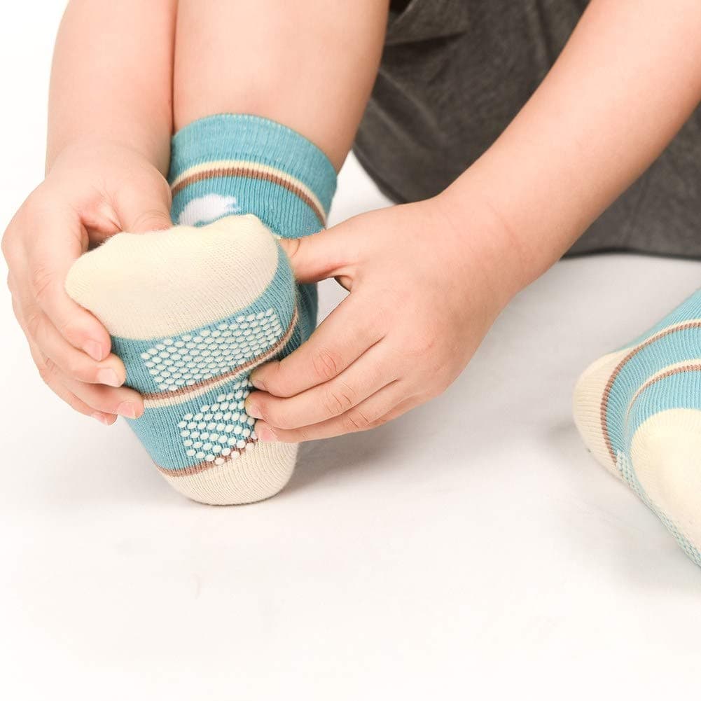 12 Pares para Algodón Niños Pequeños Antideslizantes Calcetines, Algodón Calcetines Antideslizantes para Niños — view 3