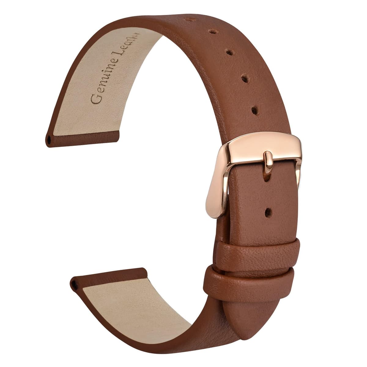 WOCCI Elegant Watch Straps, Genuine Leather Replacement Bands, Stainless Steel Buckle, 8mm 10mm 13mm 12mm 14mm 16mm 18mm 20mm 22mm — view 13
