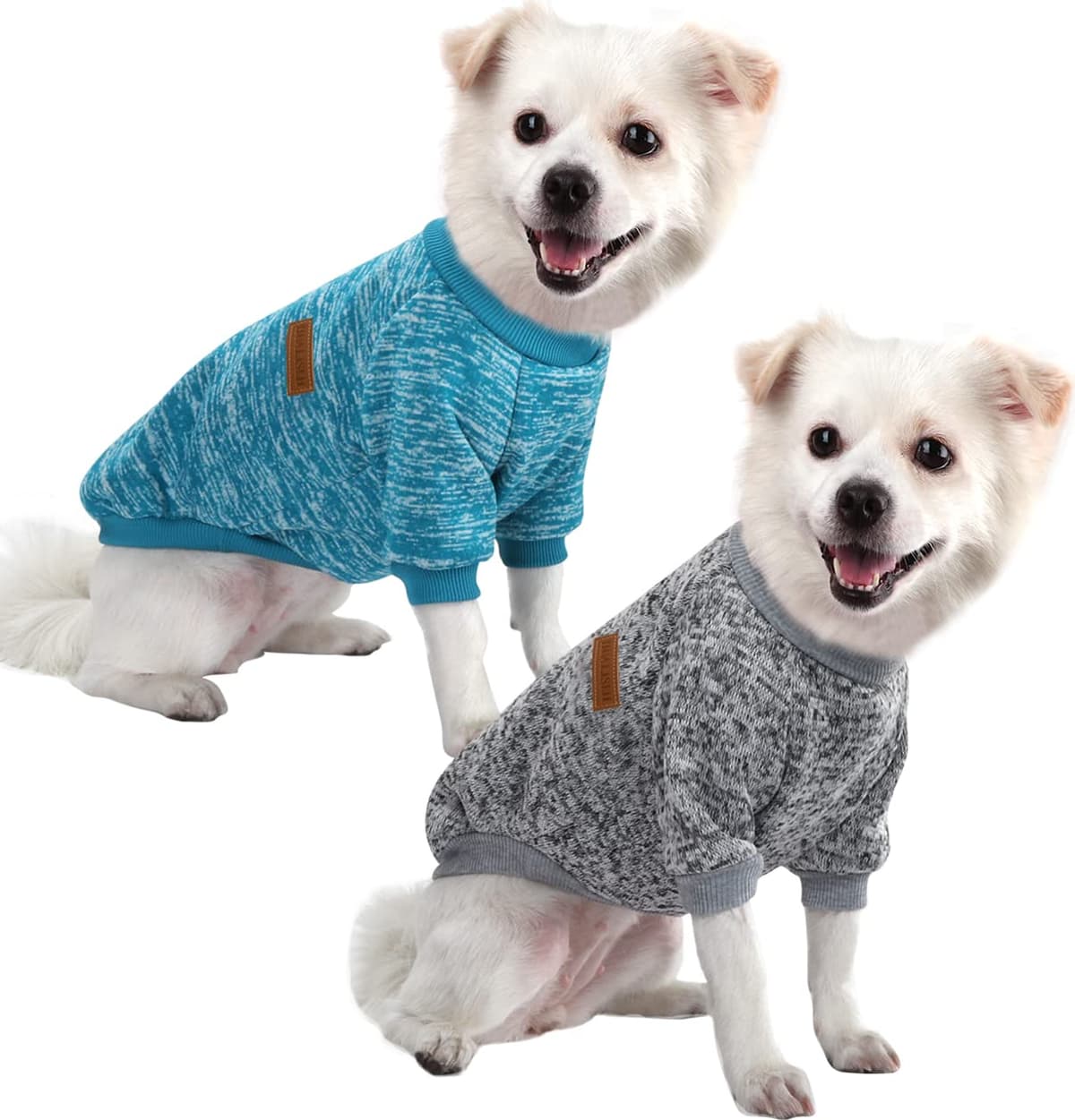 Dog Jumper Medium Chihuahua Jumper Christmas Sweater Fleece Inside Soft Cozy, Colour Vibrant Easy to Take On and Off (Pink+Grey, M) — view 8