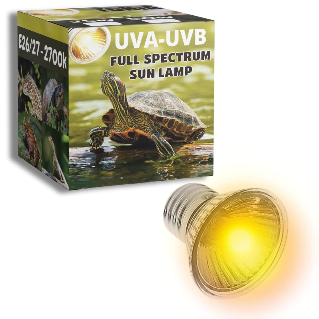Tonia Bombilla UVB 3.0 25W y 50W - Luz Solar de Espectro Completo para Reptiles y Anfibios (1, 50w)