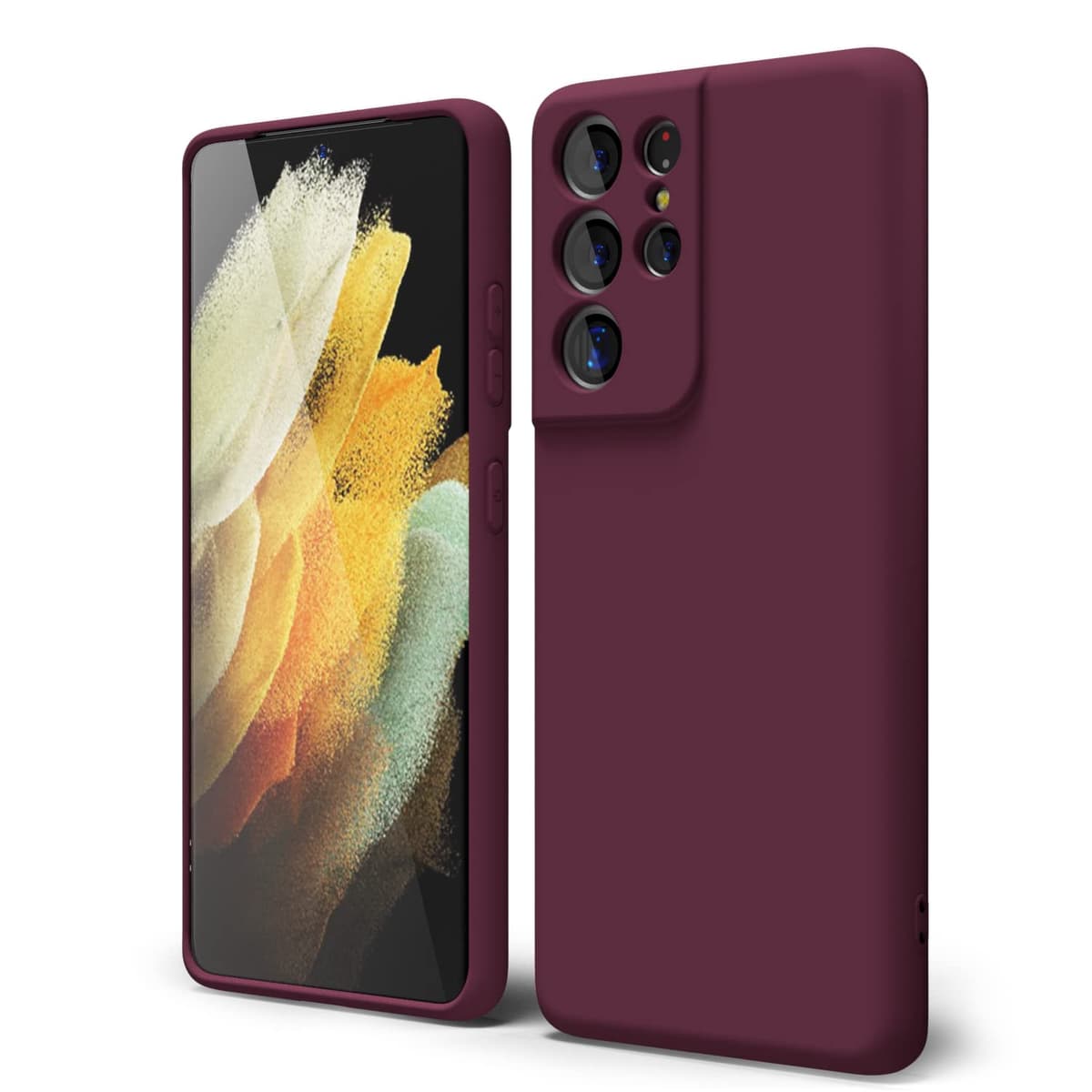 oakxco for Samsung Galaxy S23 Phone Case Liquid Silicone,Cute Thin Slim Soft Rubber TPU Plain Smooth Gel Cover for Women Girl Aesthetic Design, Matte Solid Protective & Shockproof, Burgundy Plum Wine — view 50