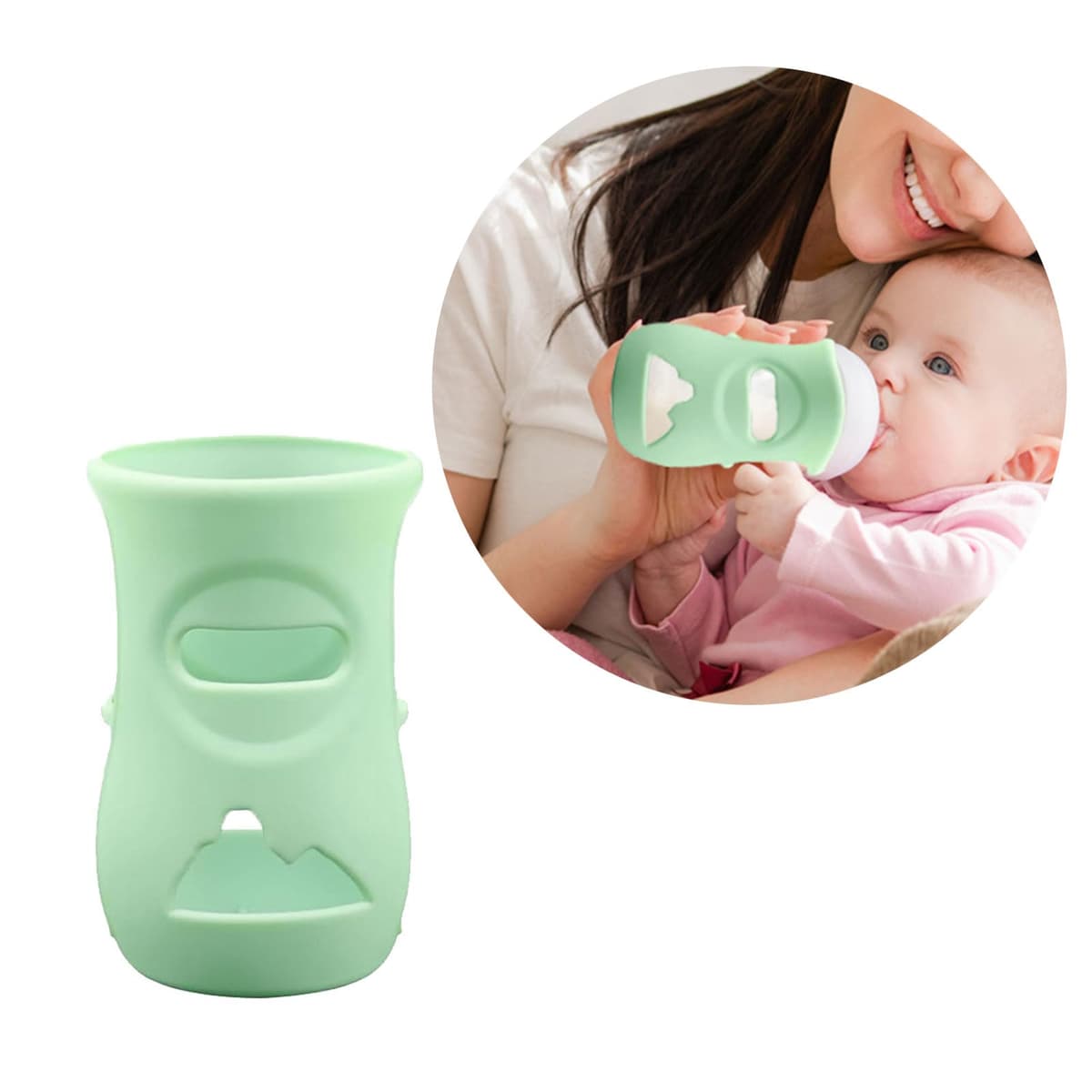 of 3pcs / 1pc Protective Silicone Covers for Glass Bottles Shatter Proof Holder Case Sleeve 120 / 240ml Bottle Holder Case — view 2