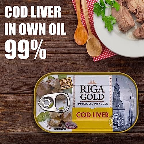 Riga Gold Cod Liver in Own Oil 4.27oz/ 121g From Iceland pack of 12 — view 3