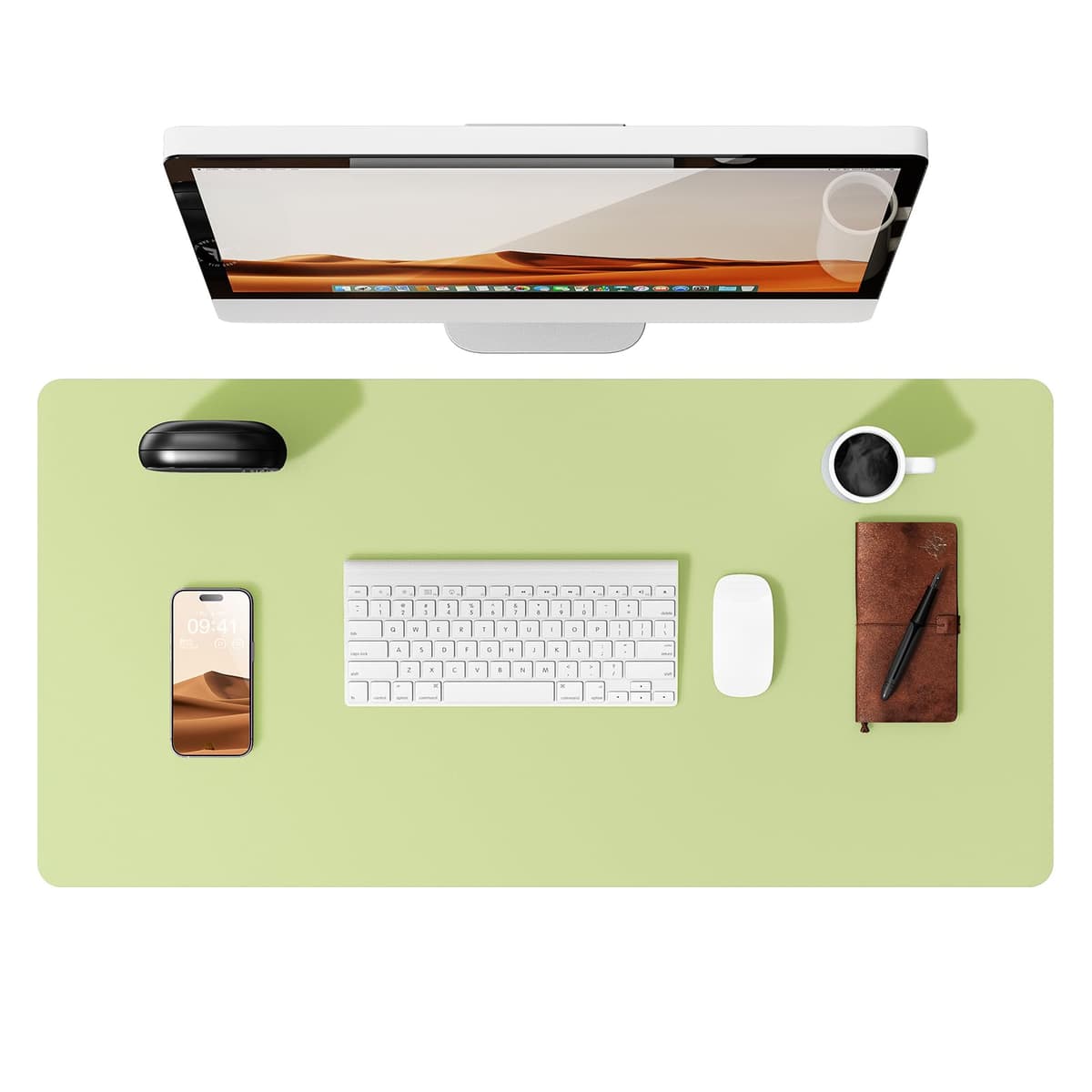 YSAGi Leather Desk Mat, Large Mouse Mat, Non-Slip Desk Pad, Waterproof Leather Table Protector Writing Pad for Office and Home (60 x 35 cm, Black) — view 48