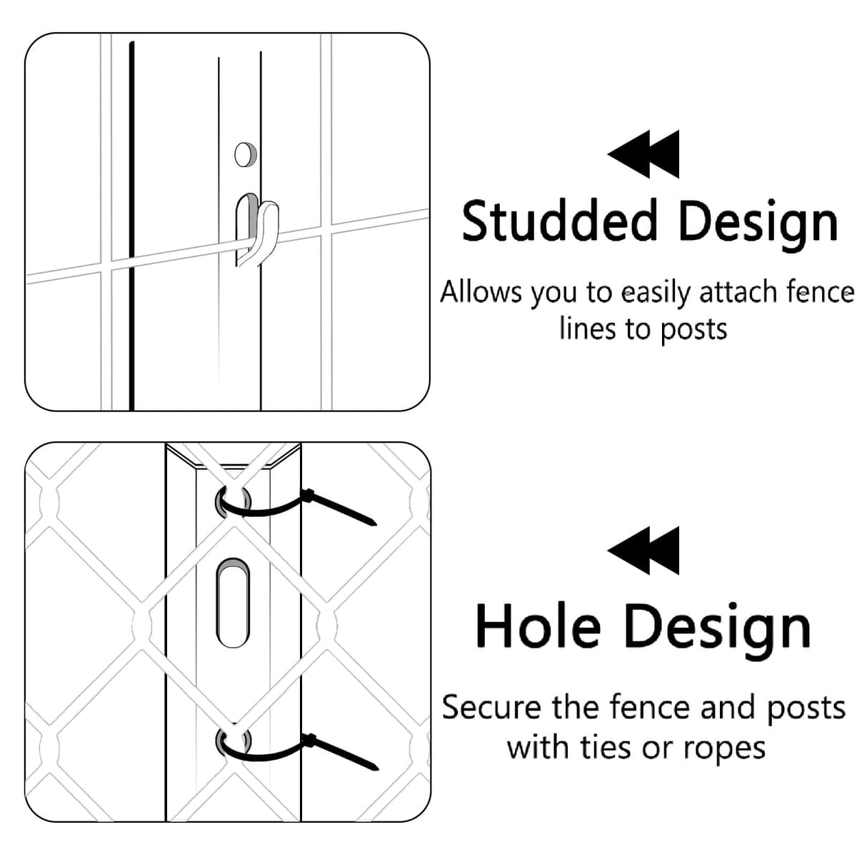 Thealyn Fence Posts 7 ft / 213 cm, Pack of 10 - for 5 ft Wire Fence Mesh, Metal Post with U-Channel, Steel Poles U Post for Garden Wire Mesh Poles for Chicken Wire Mesh — view 5