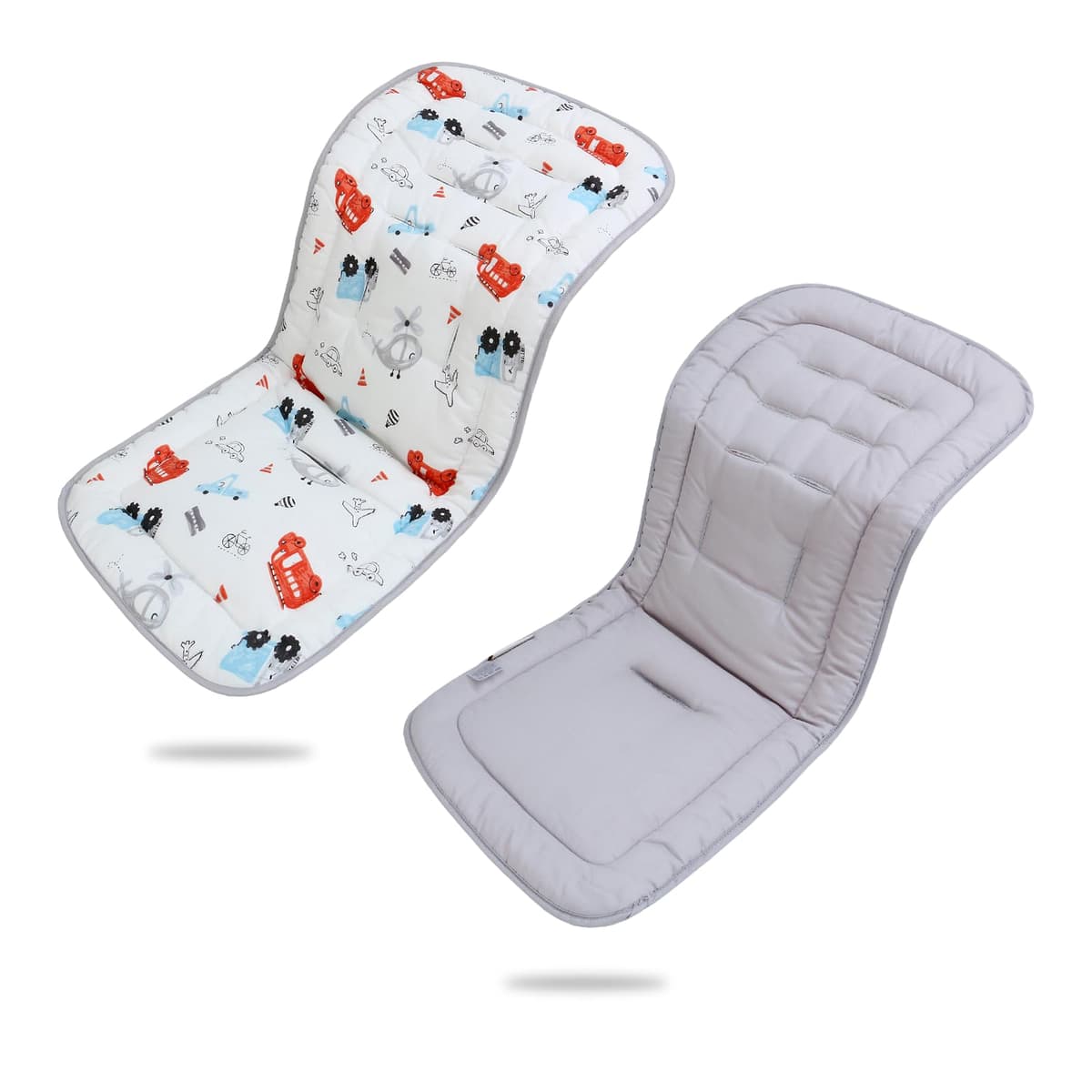 LAT Universal Pram Liner, Baby Pushchair Seat Liners, Cotton Double-Sided Use Baby Stroller Cushion Pad, Stroller Seat Pad for Toddler Infant 78x34cm (Beige+Pink) — view 13