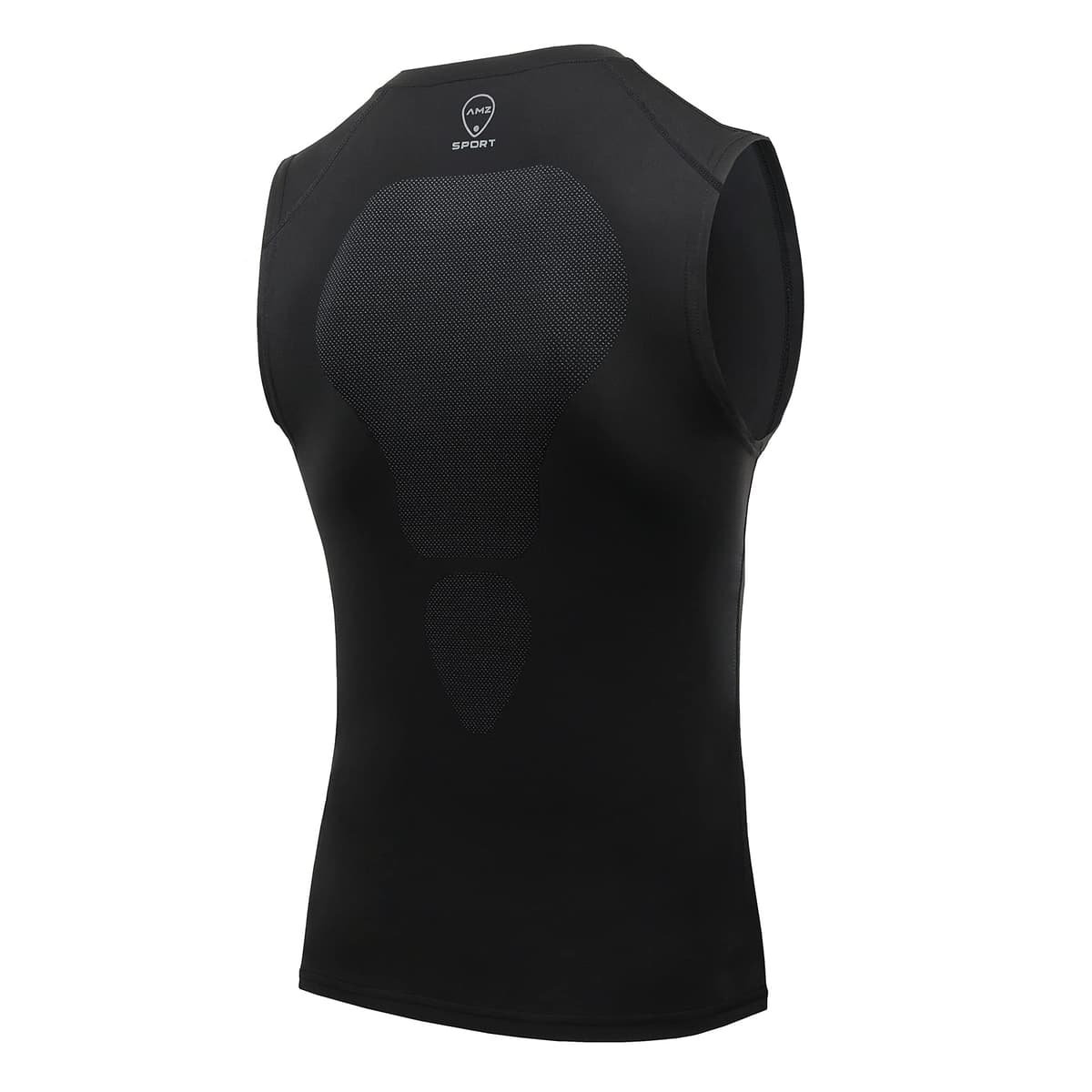 AMZSPORT Camiseta de Compresión Sin Mangas para Hombre, Chaleco de Gimnasio de Secado Rápido Capa Base para Correr — view 3