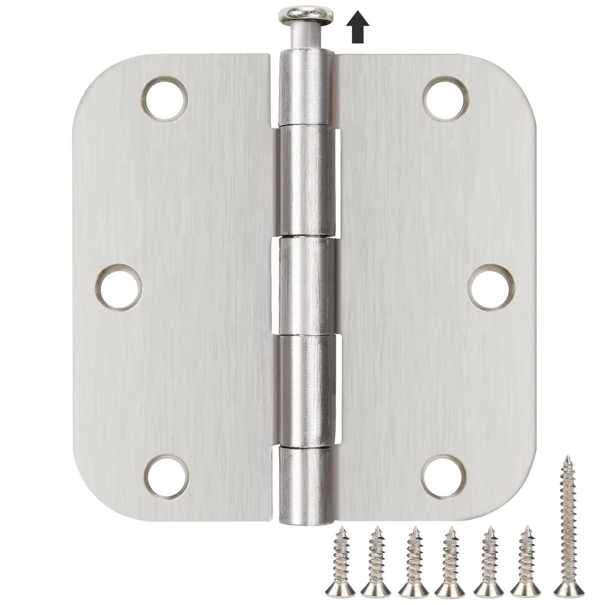 1 Pack Ball Bearing Door Hinges Matte Black 3.5 Inch 5/8" Radius Round Anti Squeak Interior 3-1/2"Flat Iron Bifold Standard Office Bedroom Indoor for Doors 3 ½" Hardware Home House Decor Accessories — view 30