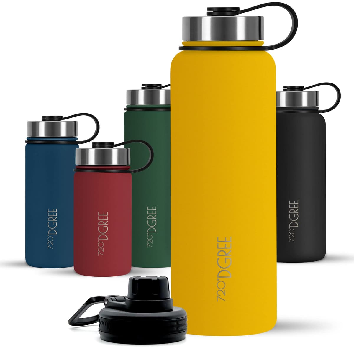 720°DGREE Botella Agua Termo Acero Inoxidable “noLimit“ – 410ml, 530ml, 710ml, 950ml, 1200ml - Sin BPA Free, Antigoteo y Prueba de Fugas - Frasco térmico, Cantimplora Aislada +Cubierta Deportes Gratis — view 11