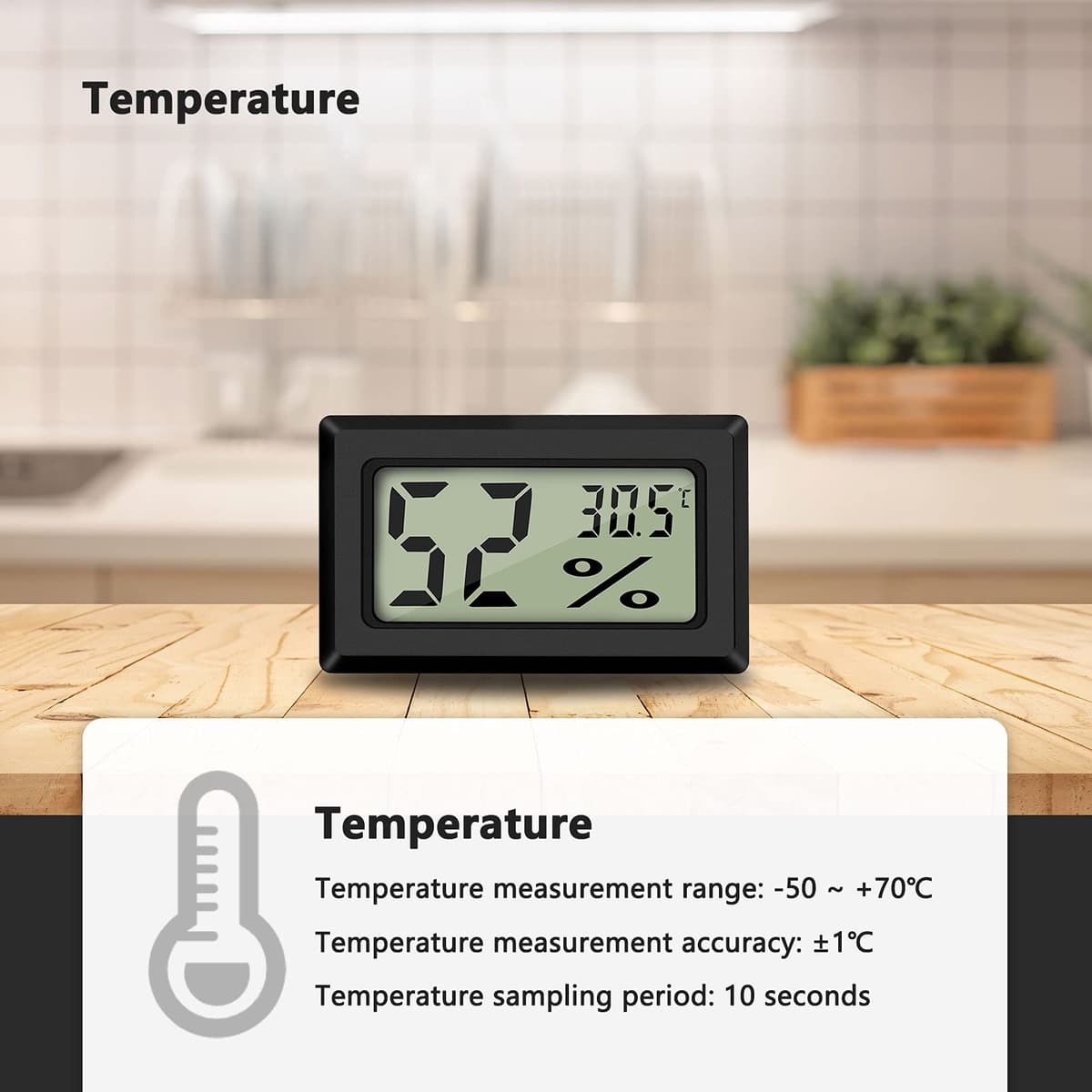 Thlevel Termómetro Interior del Higrómetro Digital Temperatura y Medidor de Humedad para la Sala Estar Invernadero Bodega Sótano Almacén 3PCS — view 3