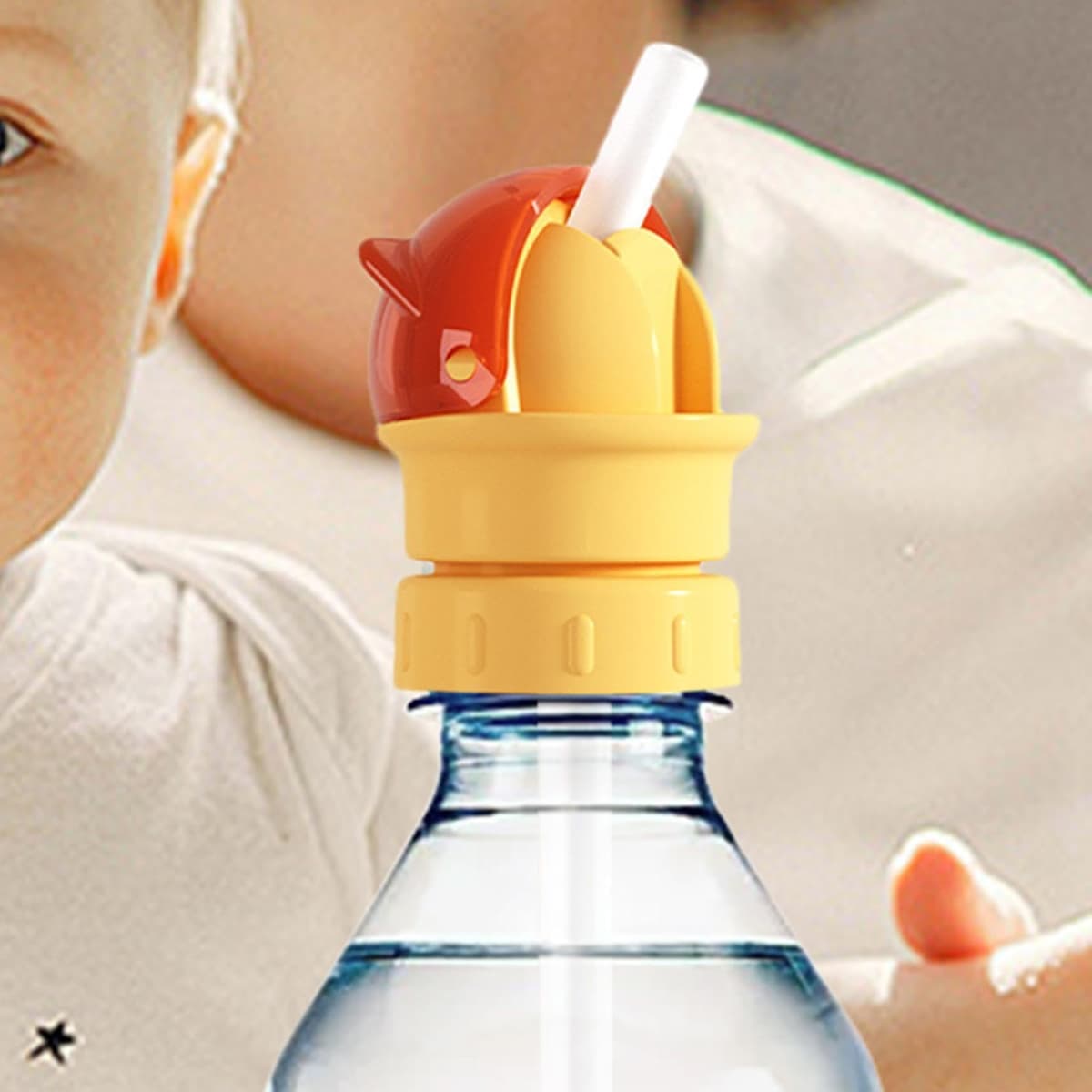 Lid 2 in 1 Design Straw Cap 11.6x5.2cm Water Bottle Spout Adapter for Kids Pp Silicone Anti Choking Spill-Proof Water Bottle Cap Detachable Washable Heat Resistant for Most Standard Bottles — view 6
