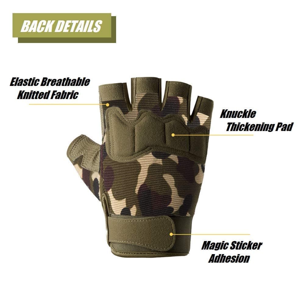 Hycoprot - Guantes sin dedos para exteriores, ligeros, transpirables y protectores para escalada, motocicleta, camping, escalada, al aire libre — view 3