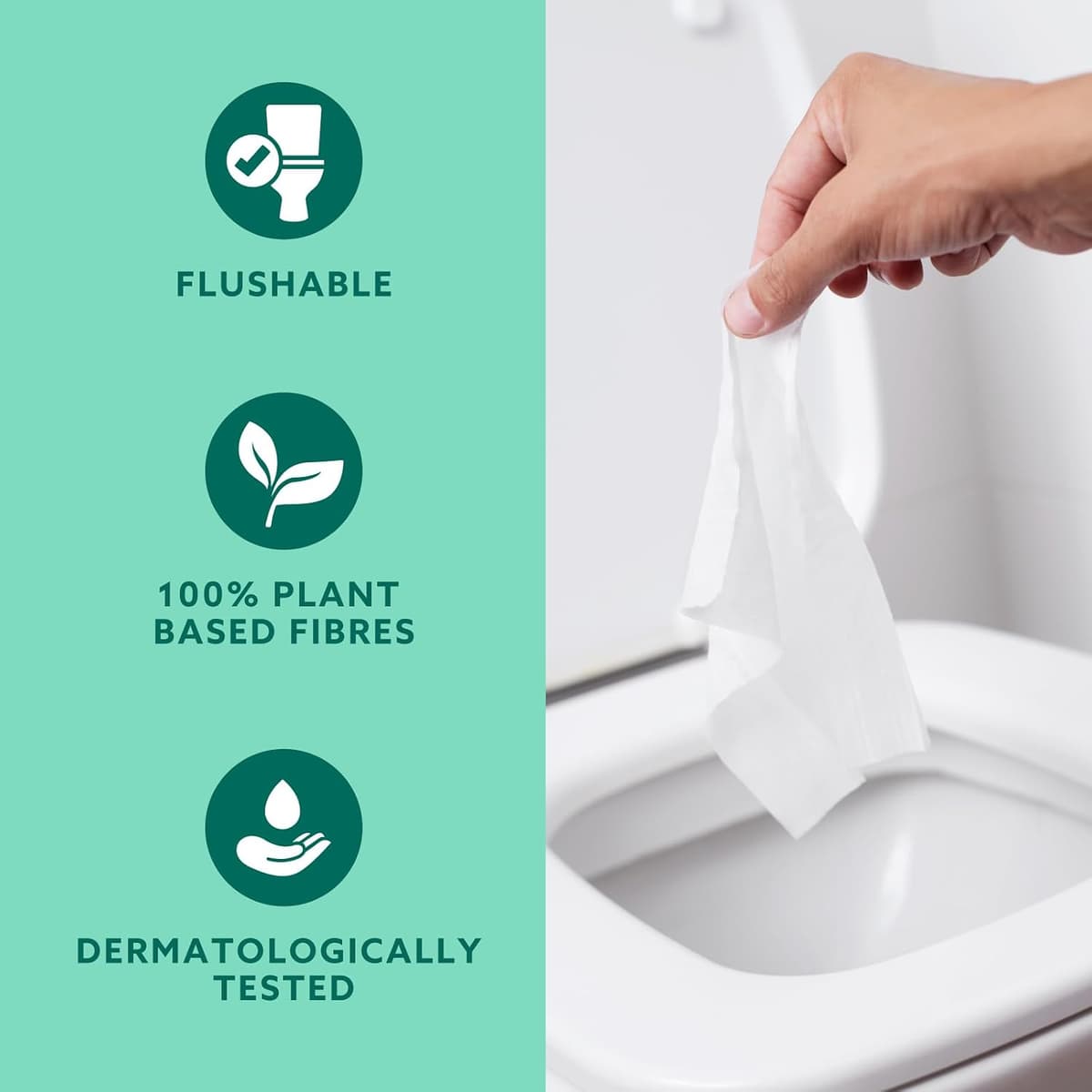 by Amazon Gentle Moist Toilet Tissues with Aloe Vera, Flushable, 240 Count (6 Packs of 40 sheets) — view 4
