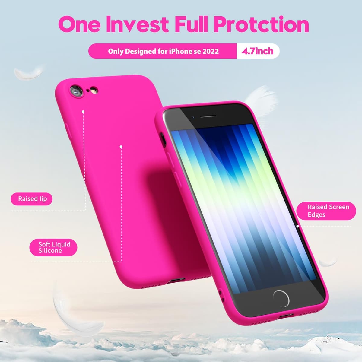 oakxco for iPhone 17 Pro Max Phone Case Liquid Silicone, Cute Thin Slim Grip Soft Rubber Gel for Women Men, Smooth Matte TPU Plain Solid Color Girly Simple Case with Camera Cover, Light Pink — view 402