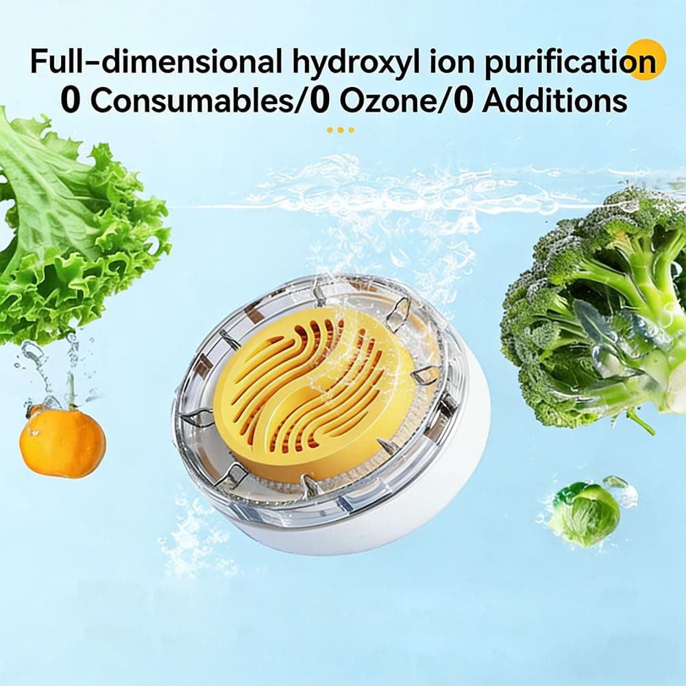 Fruit and Vegetable Washing Machine, Portable Cleaner for Produce, Meat, Grains, Seafood, IPX7 Waterproof, Cordless with USB Charging Base, Compact Kitchen Gadget (#B) — view 2