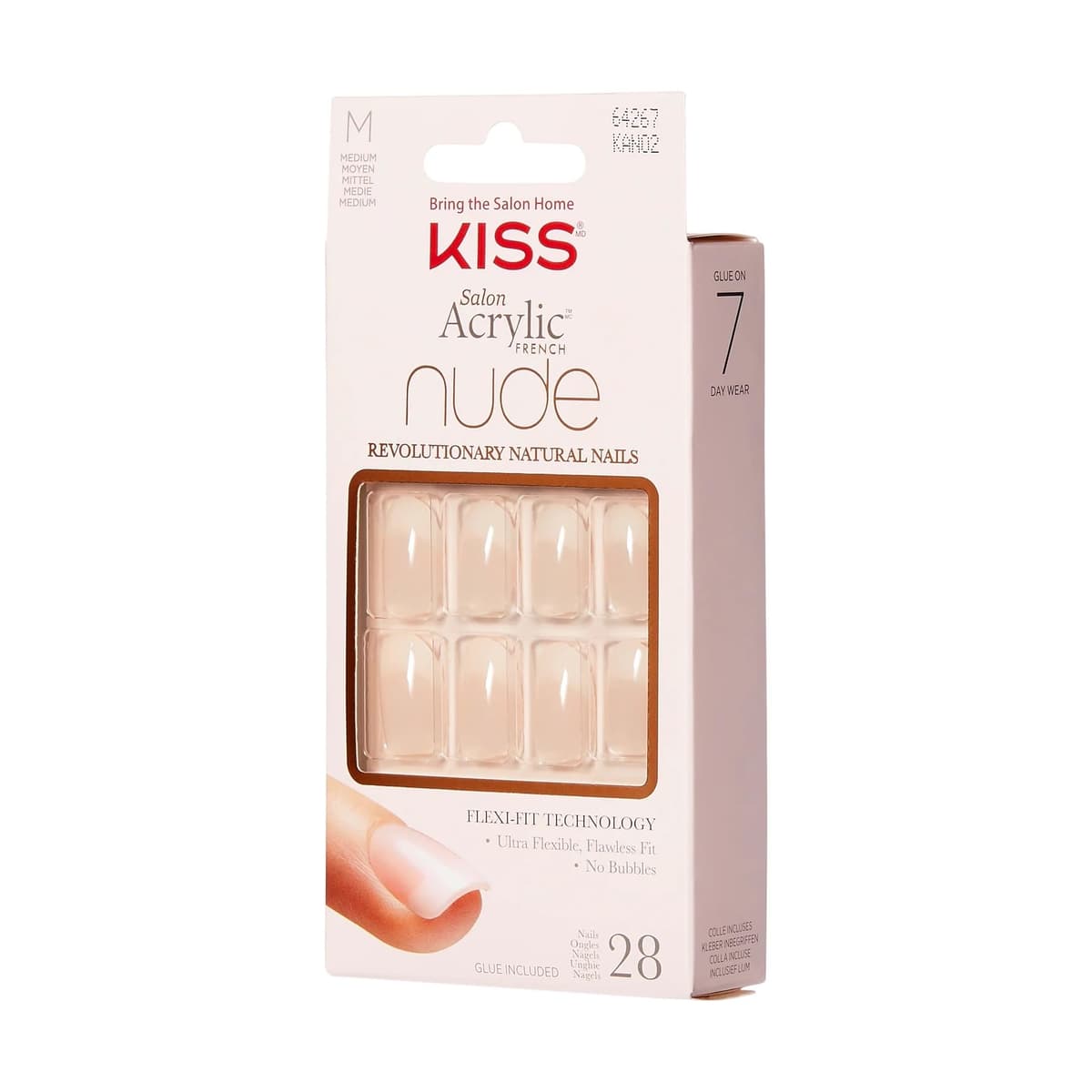 KISS Salon Acrylic French Nude Collection, Graceful, Medium Length Nude Fake Nails, Includes 28 False Nails, Nail Glue, Nail File, and Manicure Stick (Packing May Vary) — view 6