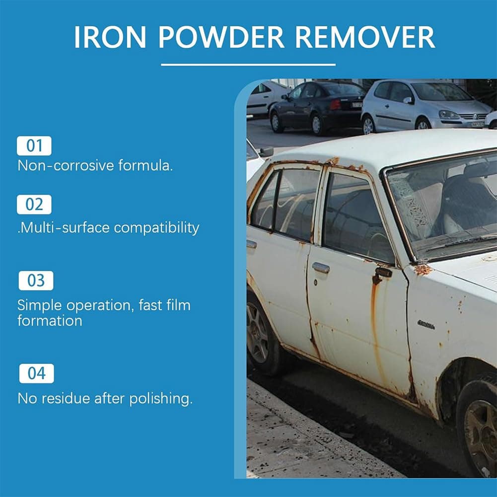 Multi-Functional Quick-Acting Rust Removal Spray, Portable Rust Remover Spray for Metal, Iron Powder Remover Sprays, Fast-Acting Formula & Easy Application, for Cars Metal Surfaces (30mi*2pcs) — view 4