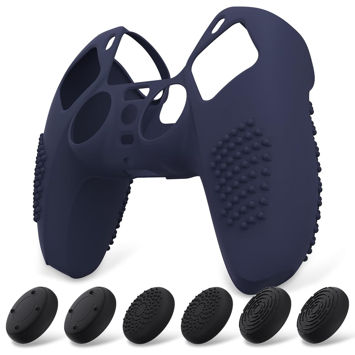 eXtremeRate PlayVital Funda de Silicona para ps5 Mando - Carcasa Protectora con 6 Tapas de Joysticks, Impermeable, Resistente y Antideslizante, Funda de Goma Suave, 3D Tachonado (Matcha Verde) — view 26