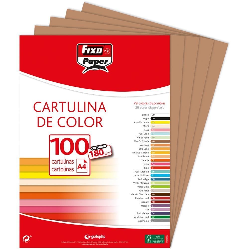 Fixo Paper 11110470 - Pack de 100 – Cartulina blanca A4, 180g — view 136