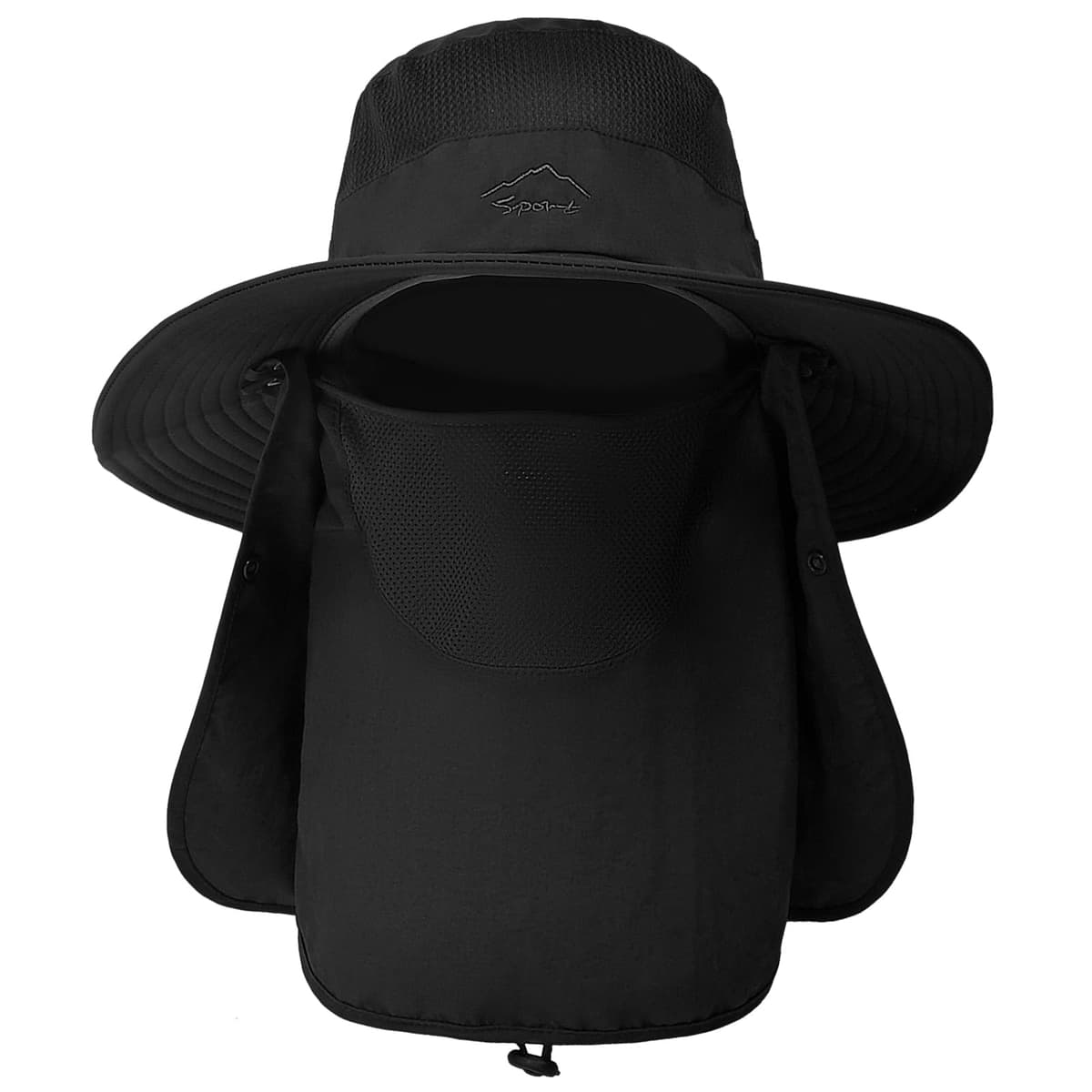TAGVO Sombreros de Pesca para Hombre Mujer con Cubierta de Cuello Desmontable, Gorros de Pescador con Protección UPF 50+, Sombreros y Gorras de Sol Plegables para Cámping Excursionismo Caminando — view 11