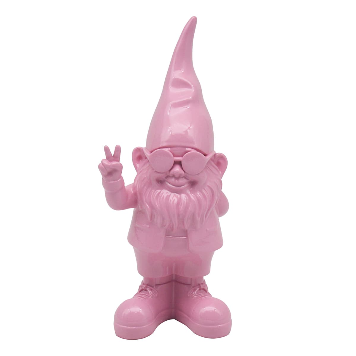 Lesser & Pavey Gnomes Home Decor Figurines & Ornaments For Home & Office | Decorative Home Accessories Statues For Indoor & Outdoor | Lovely Gifts for Women & Men Peace Hands Pink 20 Cm