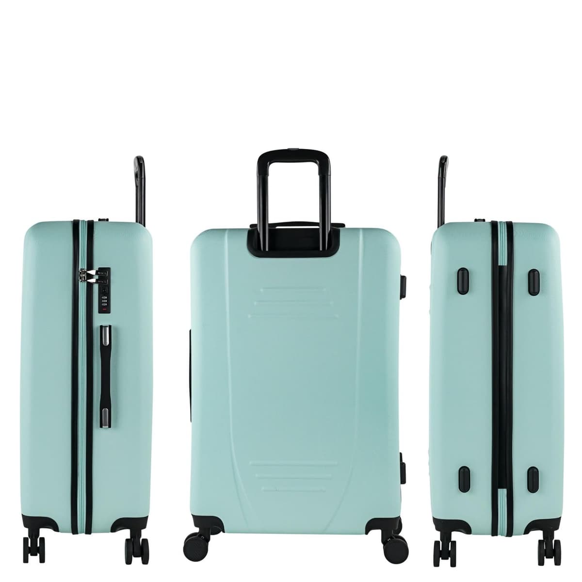 ITACA - Maletas Grandes De Viaje Rígidas Ligeras con 4 Doble Rueda 360° Maleta Grande 23 Kilos Alta Resistencia Maleta XL Duradera, Verde Menta — view 3