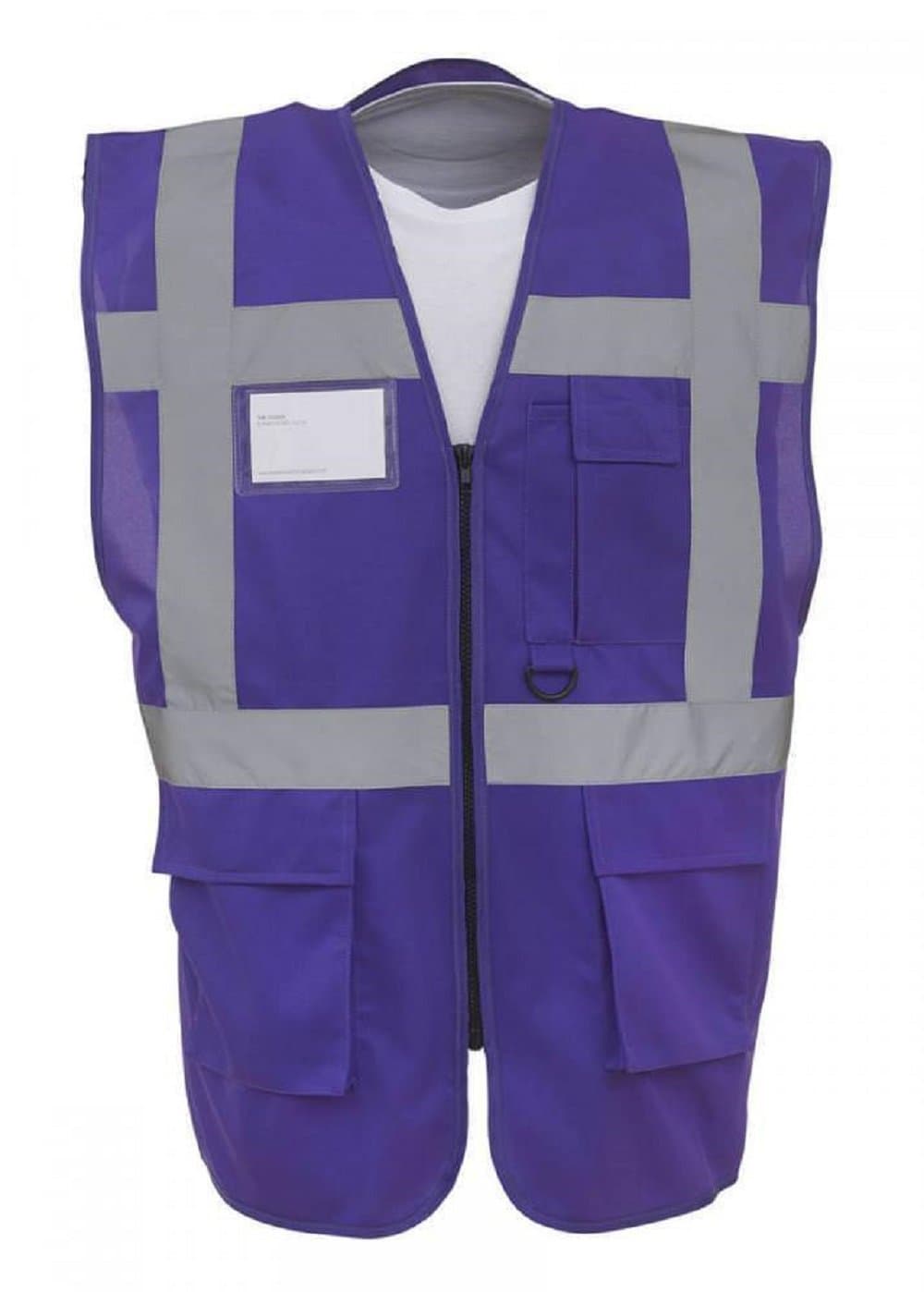 Expert Workwear Coloured Hi Vis Executive Vest High Viz Vests Zip with Pockets - 27 Colours