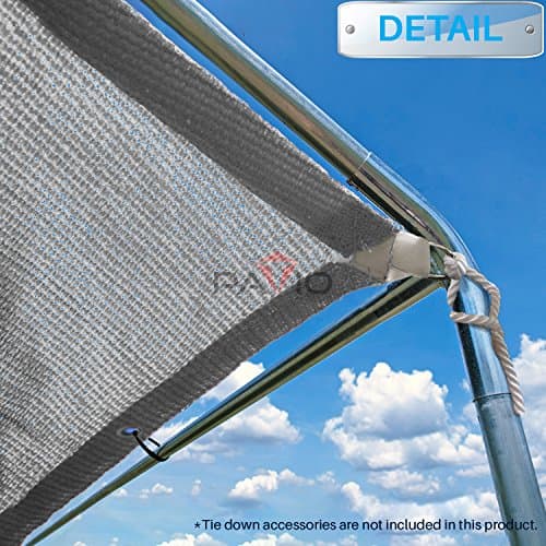 Patio Paradise 8' x 22' Sun Shade Cloth with Grommets Rectangle Shade Sail Straight Edge, Outdoor Patio Shade Canopy Pergola Cover UV Block Fabric for Backyard Deck Garden Activities, Light Grey — view 5