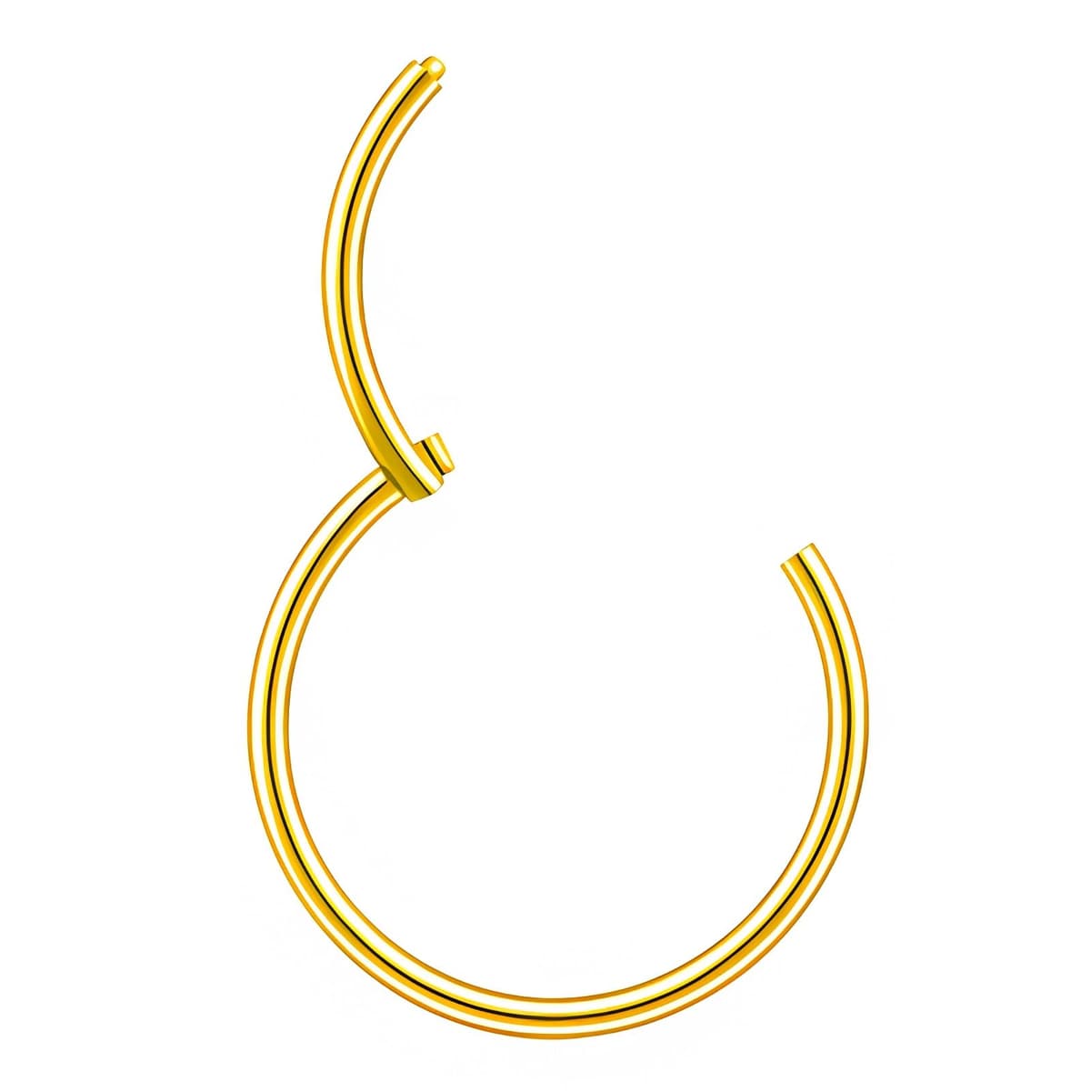 Body CAC Titanium 22G/20G/18G/16G/14G Nose Ring Hoop, Gold Plated Titanium Clicker Sleeper Earring Piercing — view 12