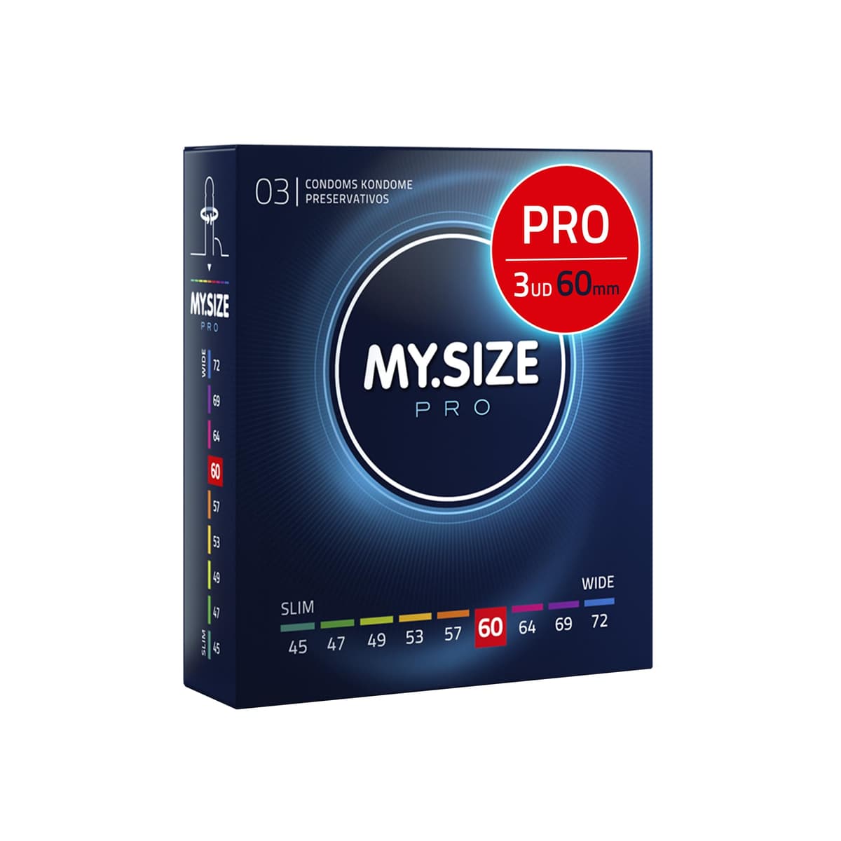 MY.SIZE PRO Condones ÉLITE, talla 5, 60 mm, XL, 10 piezas - Látex Vytex extra puro, fácil de abrir — view 21