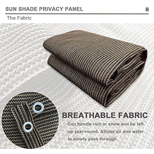 Alion Home Sun Shade Panel Privacy Screen with Grommets on 4 Sides for Outdoor, Patio, Awning, Window Cover, Pergola (8' x 7', Mocha Brown) — view 5
