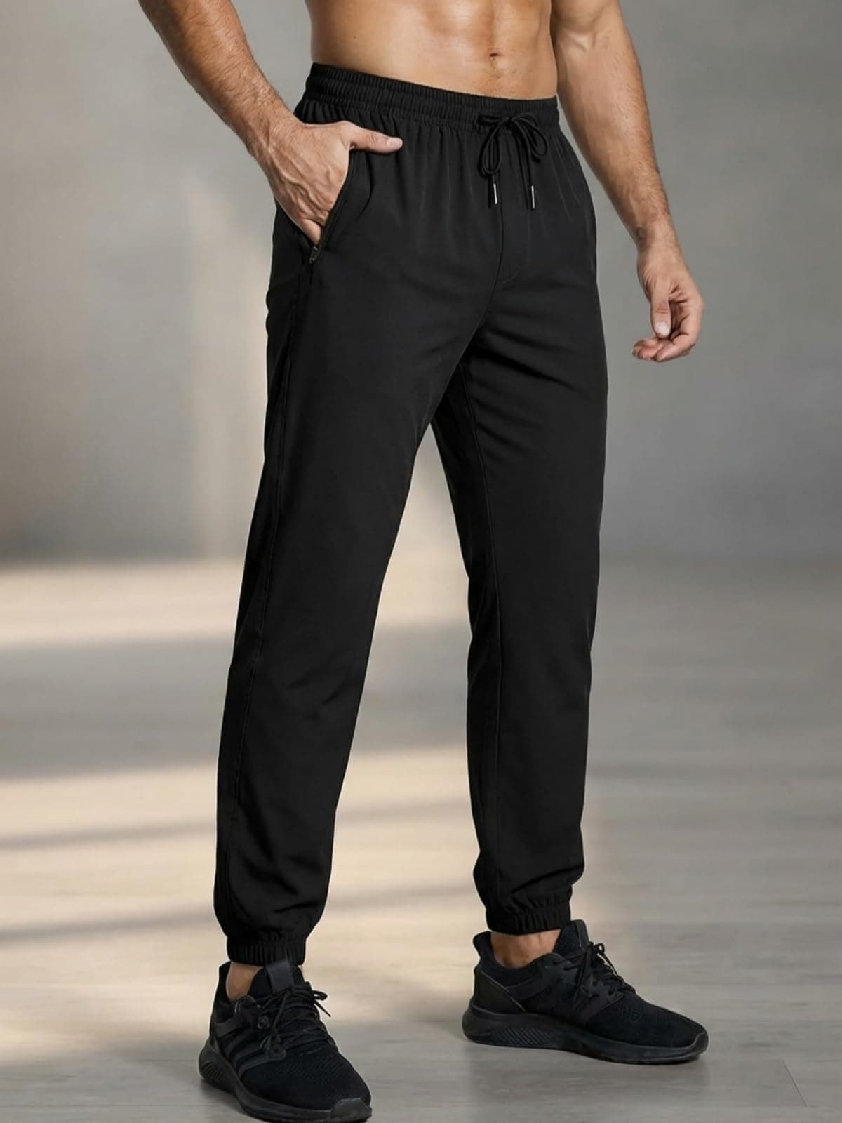 Pantalones deportivos para hombre, cintura elástica, ligeros, de secado rápido, con bolsillos, para gimnasio, entrenamiento — view 7