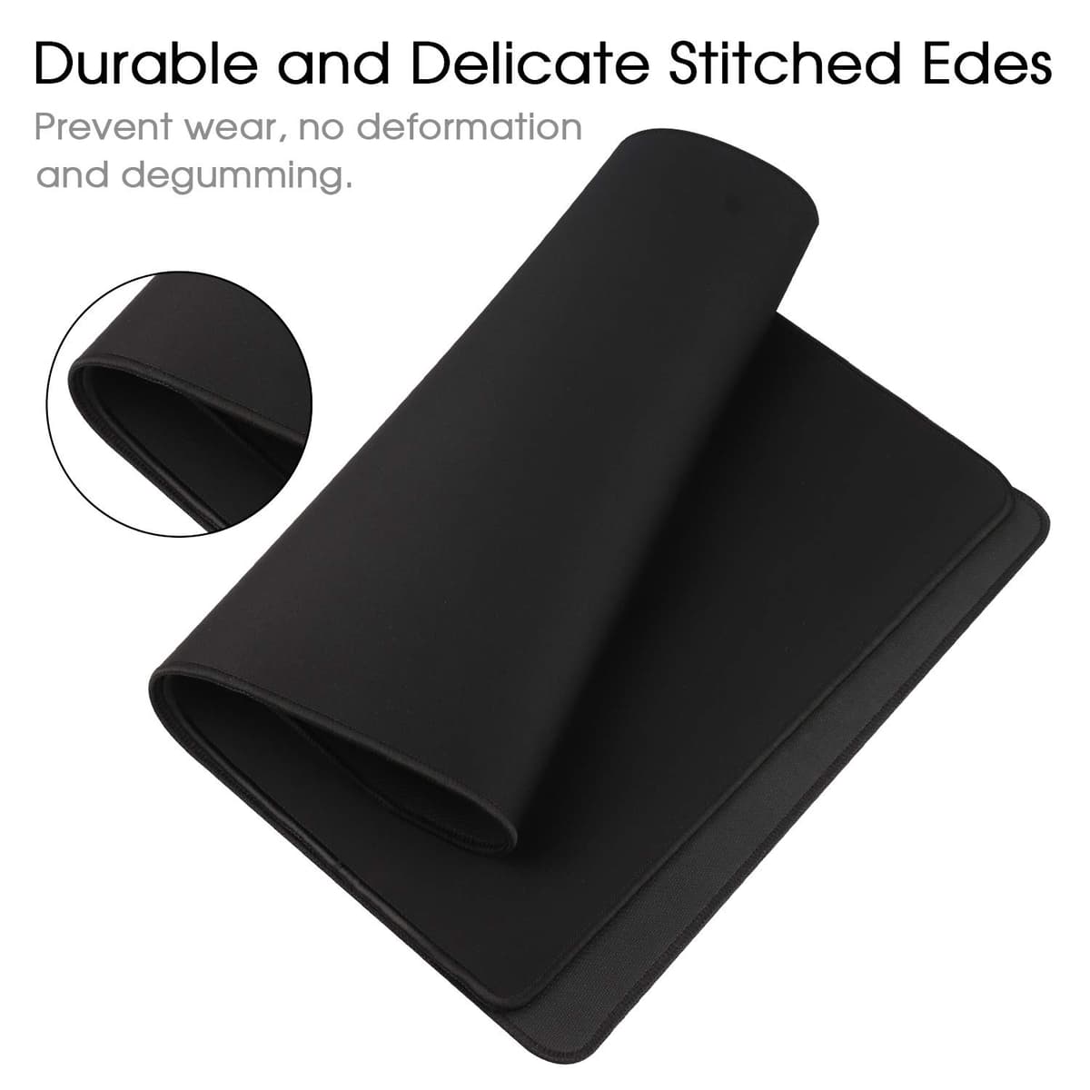 HIHUHEN Mouse mat/Large Mouse Pad 600x300x3 mm | XL mousepad | desk mat/Gaming Mouse pad | improved precision and speed | rubber base for stable grip on smooth surfaces | table pad(60x30 Black) — view 3