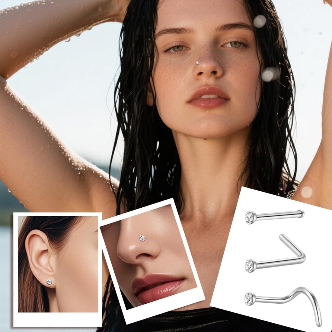 JEYORZY 12 Piezas Piercing Nariz para Mujeres Hombres, Narizs Anillo Piercing Joyería, Piercing Nariz Acero Quirurgico Pirsin Nariz Pendientes Nariz Piercings Nariz Falso Traje unisexo — view 2