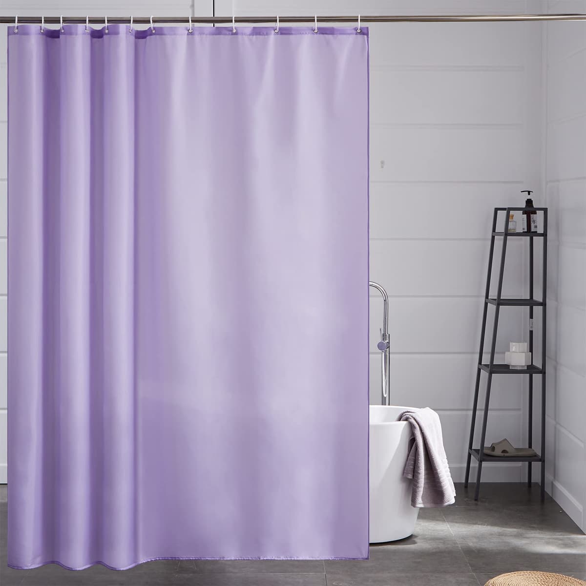 Furlinic Cortina Ducha 200x200cm Antimoho Impermeable Lavable Blanco Tela Poliéster Grandes Cortinas de Baño con 12 Aros de Cortina Ducha. — view 96