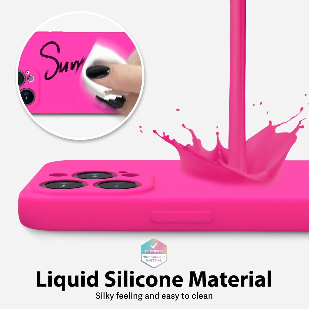 oakxco for iPhone 17 Pro Max Phone Case Liquid Silicone, Cute Thin Slim Grip Soft Rubber Gel for Women Men, Smooth Matte TPU Plain Solid Color Girly Simple Case with Camera Cover, Light Pink — view 1127