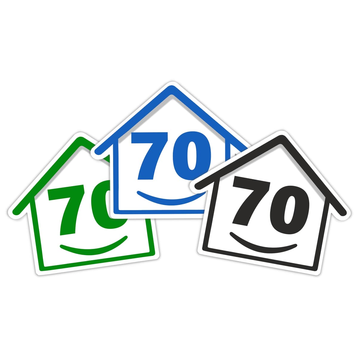 3 x Bin Numbers for Wheelie Bins, 1-99, 15cm ‘Happy House’ Colour Design Dustbin Stickers, Easy Application Stick On Number Stickers - Weatherproof Self Adhesive Vinyl – Blue, Black and Green (1) — view 49