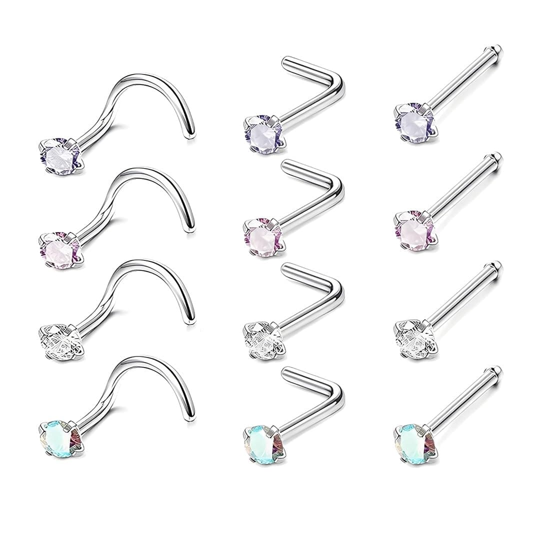 JEYORZY 12 Piezas Piercing Nariz para Mujeres Hombres, Narizs Anillo Piercing Joyería, Piercing Nariz Acero Quirurgico Pirsin Nariz Pendientes Nariz Piercings Nariz Falso Traje unisexo — view 9