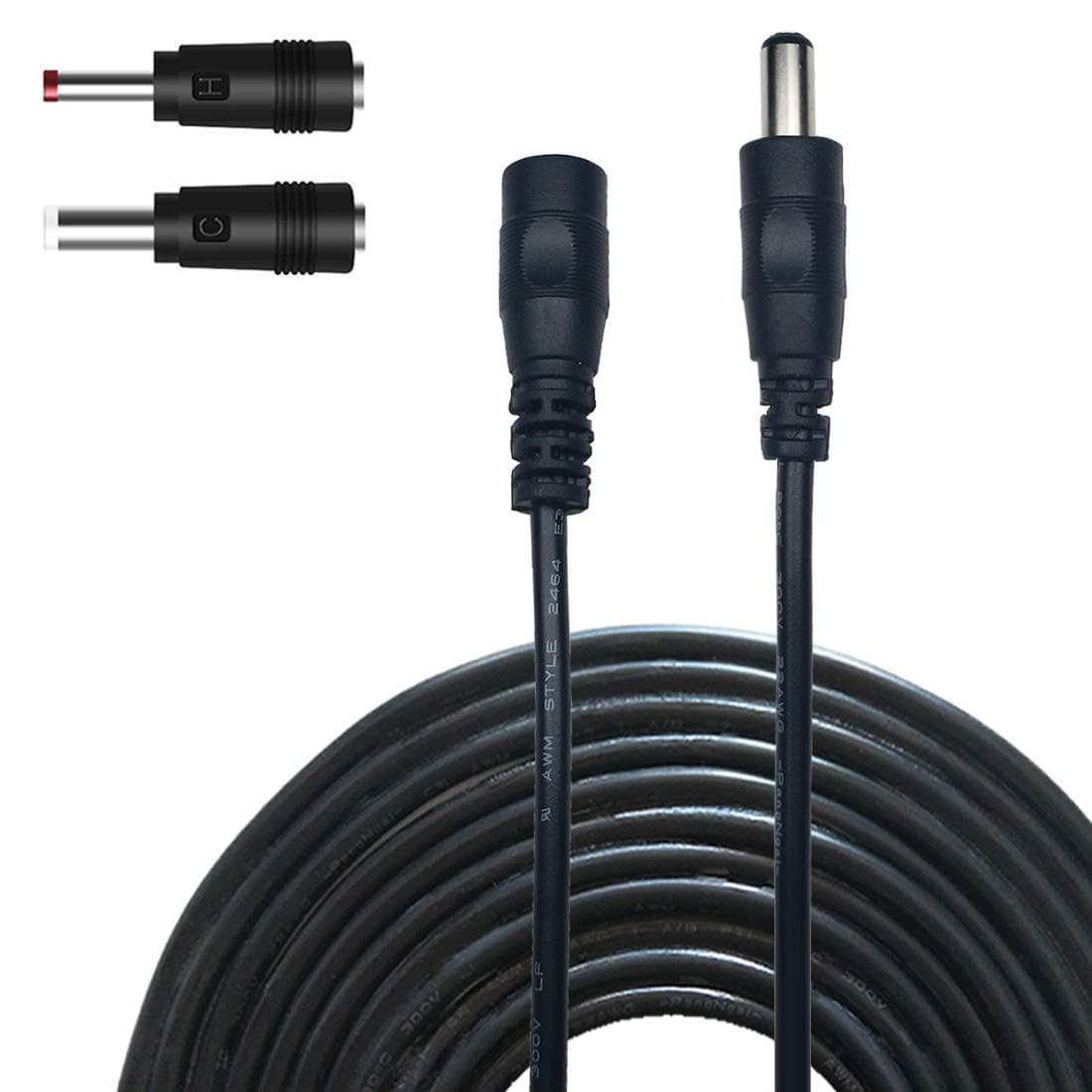 Liwinting 10m Cable de Extensión 2.1mm x 5.5mm Plug DC Macho a Hembra Conector para Adaptador de Corriente, LED, Cámara CCTV Potencia, Coche, Monitores y Más, Flexible - Blanco — view 14