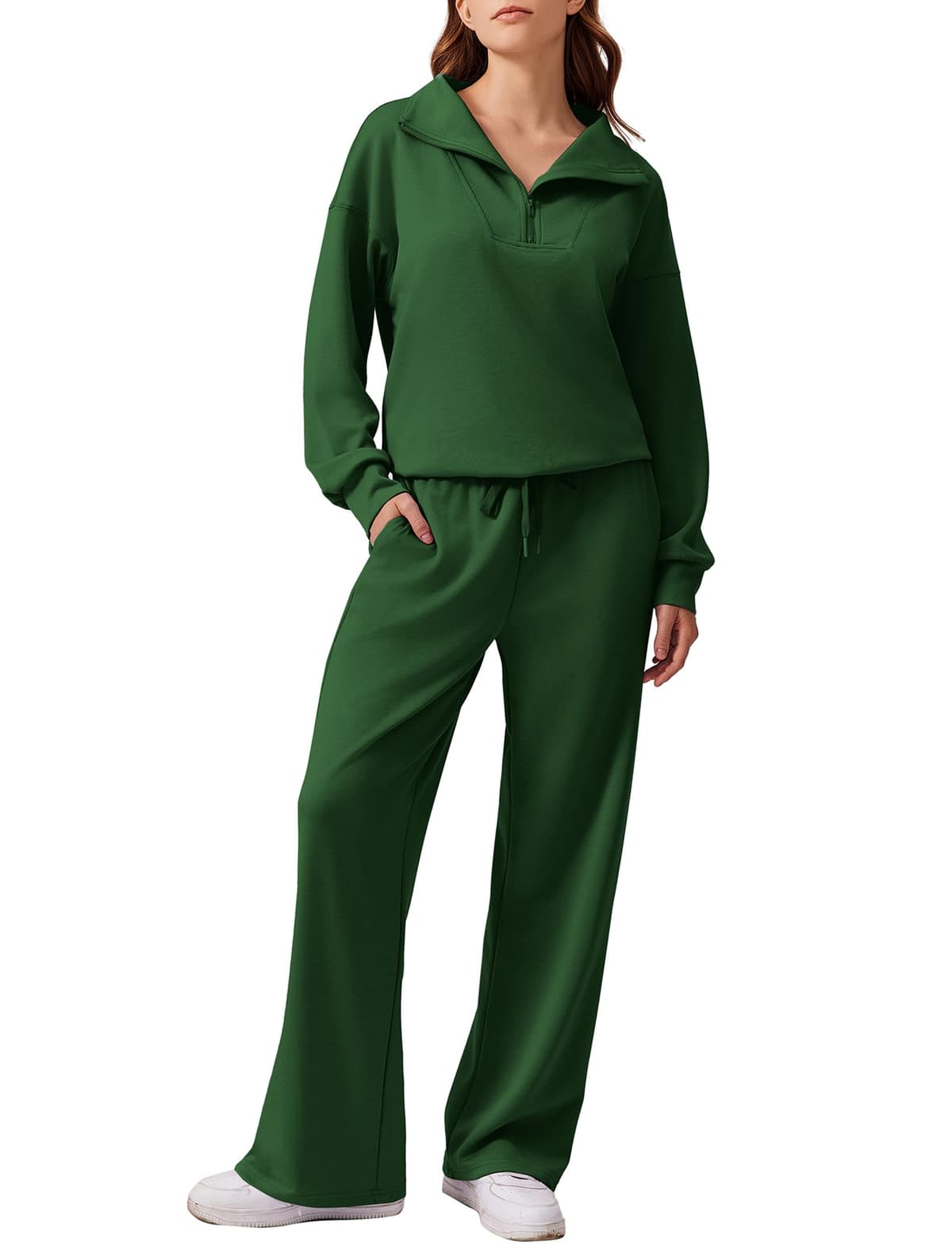 PINSPARK 2 Piece Sets for Women 2024 Fall Outfits Sweatsuit Oversized Sweatshirt Wide Leg Sweatpants Matching Set Tracksuit — view 15