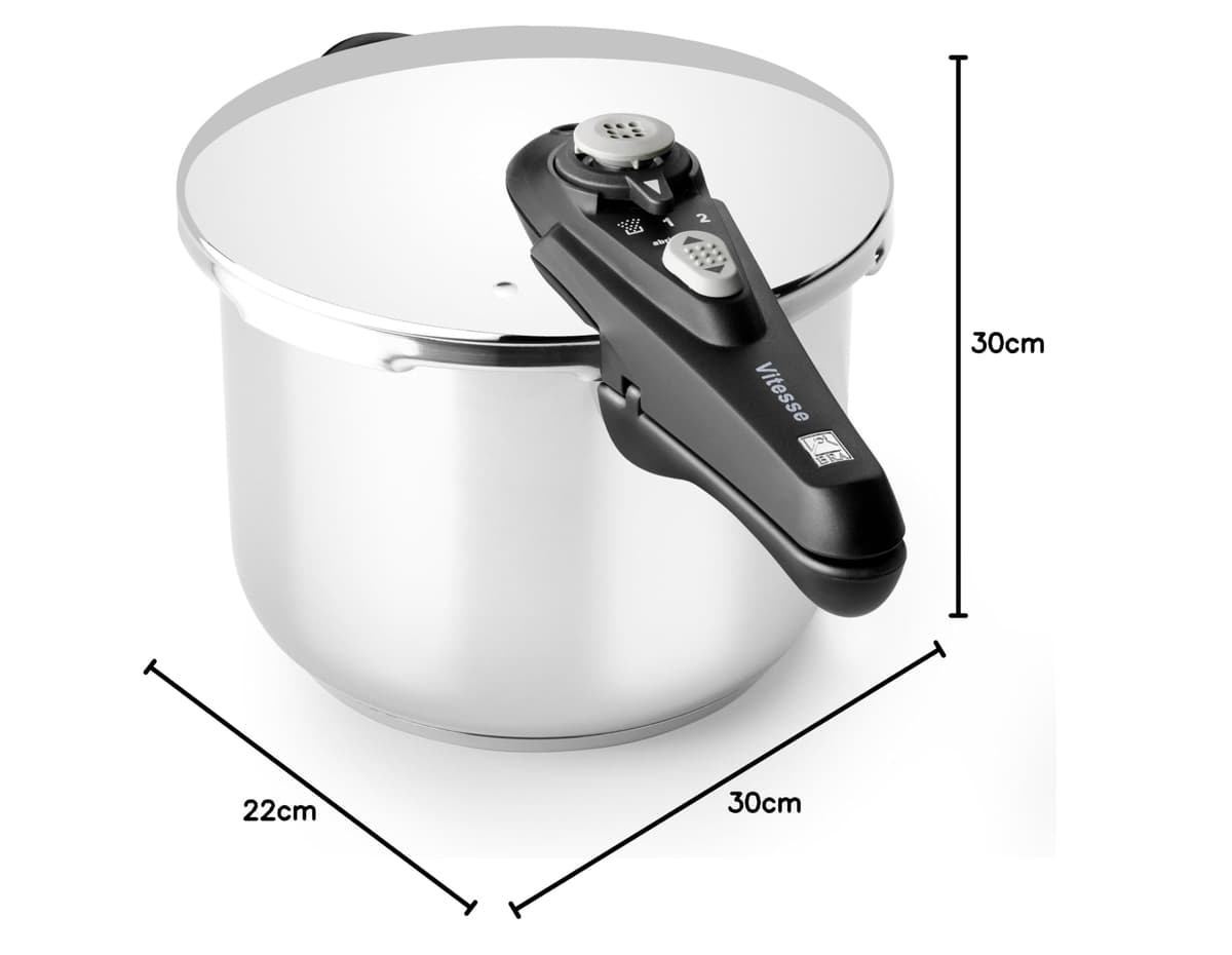 BRA Vitesse Olla Express de 6 Litros, Fabricada en Acero Inoxidable 18/10, Con 2 Programas de Cocción y Sistema de Bloqueo de Apertura, Aptas para Todo Tipo de Cocinas — view 7